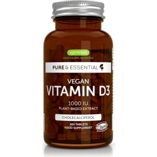 Pure & Essential Vegan Vitamin D3 1000 IU - 365 Tabletki