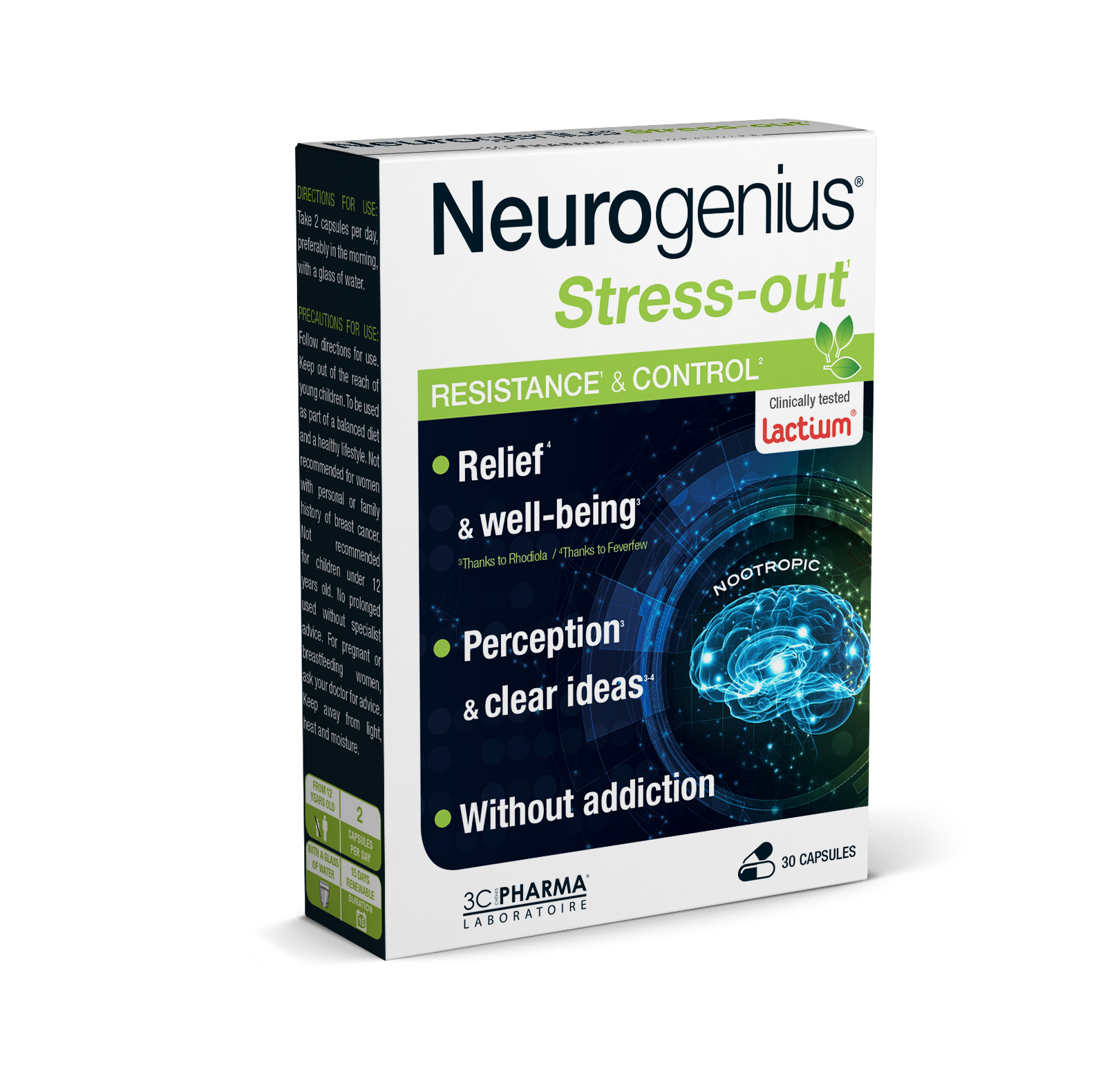 3 Chenes Laboratoires Neurogenius Stress-out - 30 Cápsulas