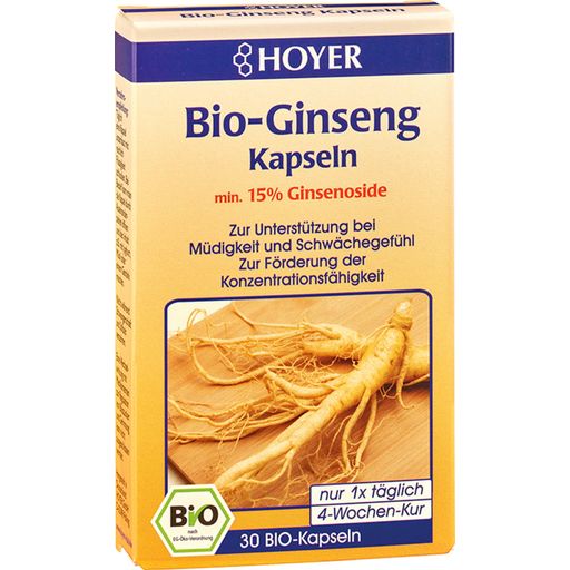 HOYER Ginseng kapsule Bio - 30 kos.