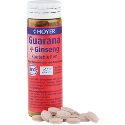 HOYER Guarana i żeń-szeń tabletki do żucia bio