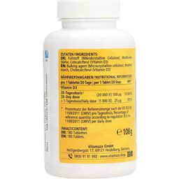 Vitamaze Vitamin D3 - 180 Tabletten