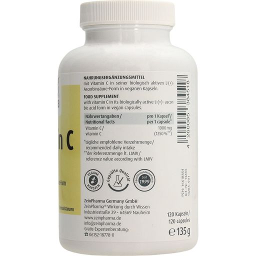 ZeinPharma Vitamina C, 1000 mg - 120 cápsulas