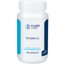 Klaire Labs Vitamin D3 (1000 U.I.) - 100 capsule veg.
