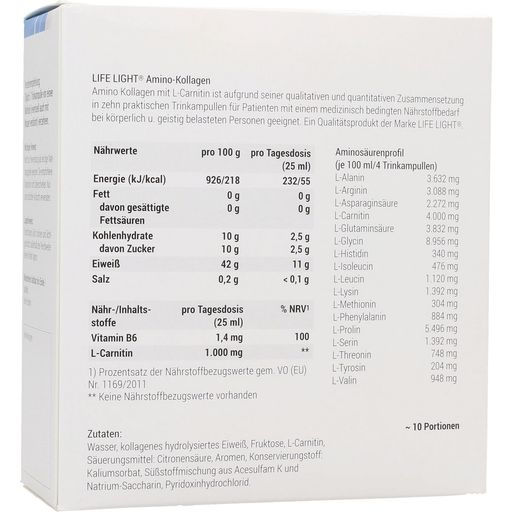 Amino-Kollagen + L-Carnitin Trinkampullen - 250 ml