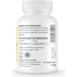 ZeinPharma Bêta-Carotène Naturel 15 mg - 90 gélules