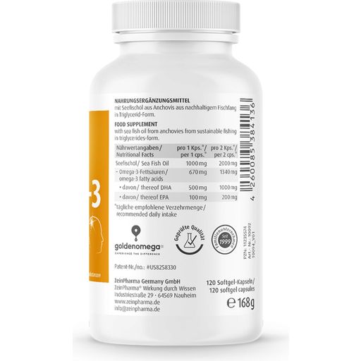 ZeinPharma Omega-3 Gold Brain Edition - 120 Kapseln