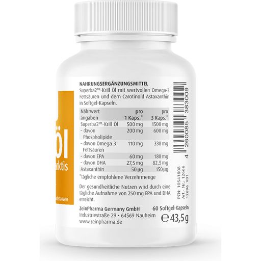 ZeinPharma Krill-Öl 500 mg - 60 Kapseln