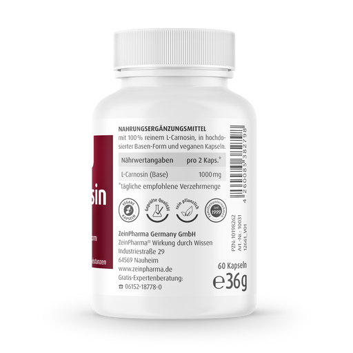 ZeinPharma L-Carnosin 500 mg - 60 Kapseln