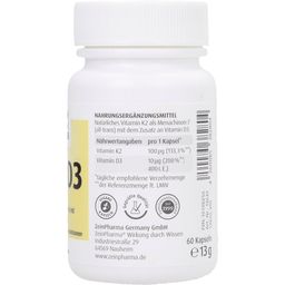 ZeinPharma Vitamines K2 + D3 - 100 mcg - 60 gélules