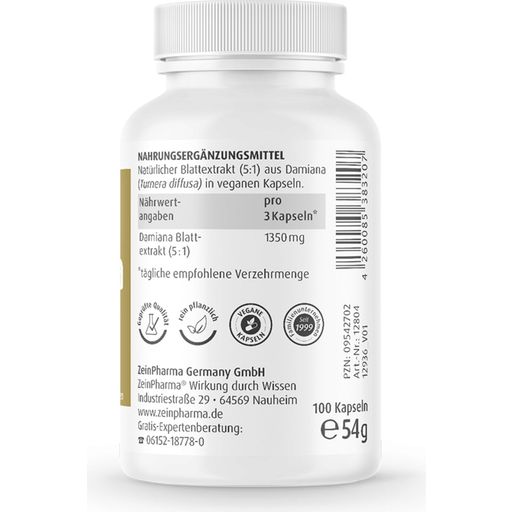 ZeinPharma Damiana 450 mg - 100 Kapslar