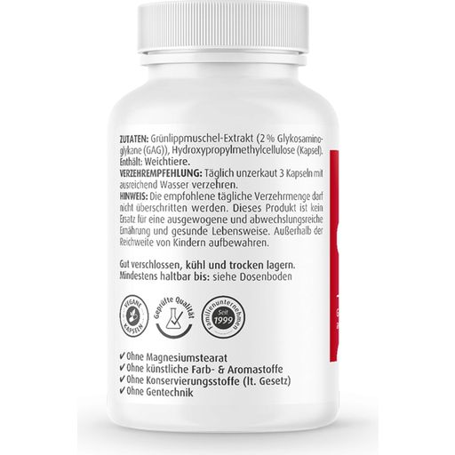 ZeinPharma Małż Zielonowargi 500 mg - 90 Kapsułek roślinnych