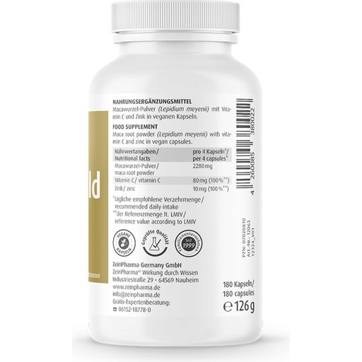 ZeinPharma Maca Gold 570 mg - 180 Kapseln