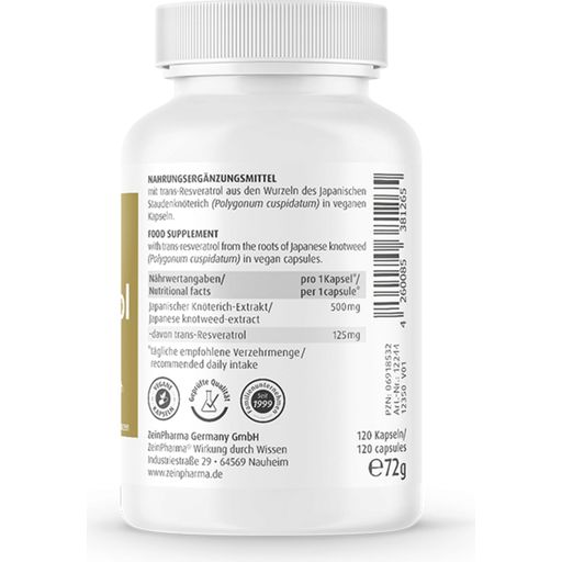 ZeinPharma trans Resveratrol, 125 mg - 120 cápsulas