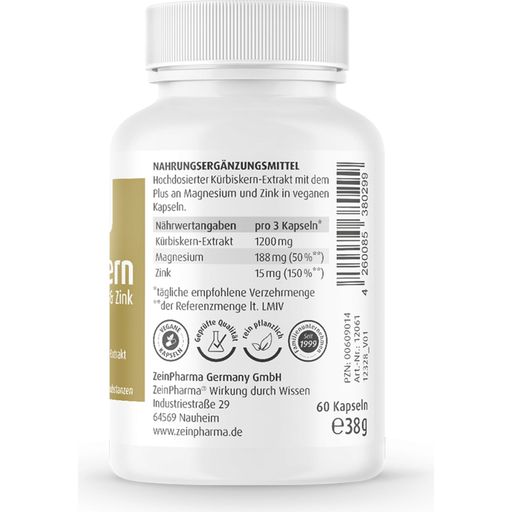 ZeinPharma KürbiskernKürbiskern 400 mg - 60 Kapseln