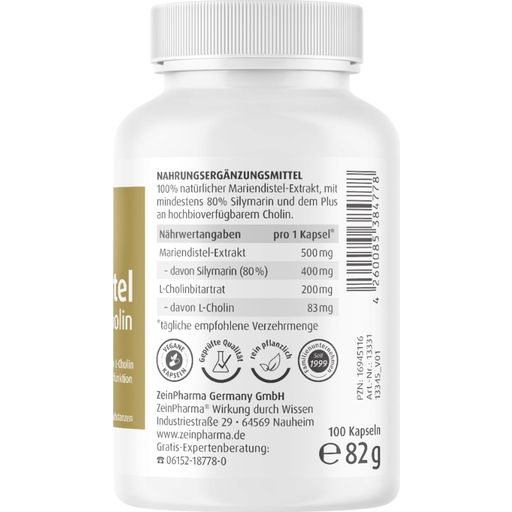 ZeinPharma Ostropestřec mariánský + cholin 500 mg - 100 kapslí