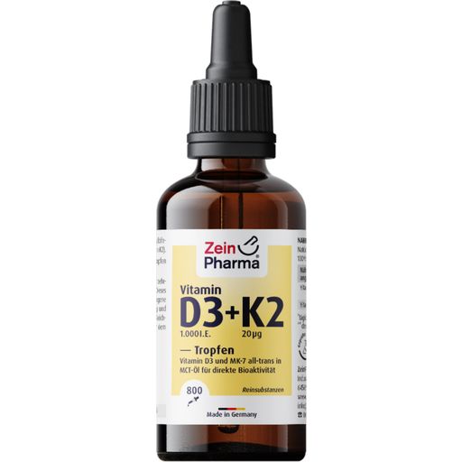 ZeinPharma Vitamin D3 1000 IU + K2 drops - 25 ml