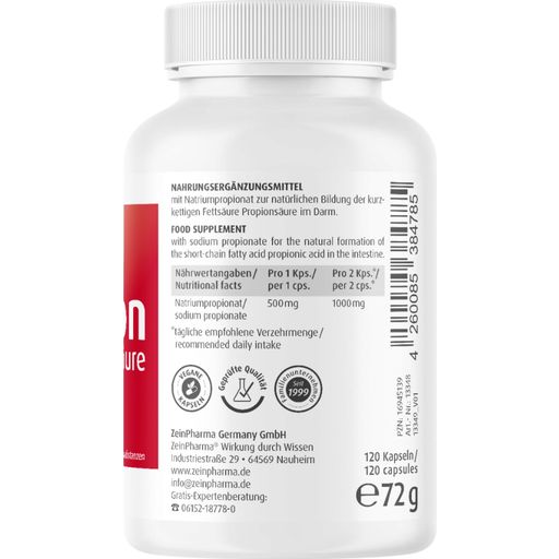 ZeinPharma Kwas propionowy 500 mg - 120 Kapsułek