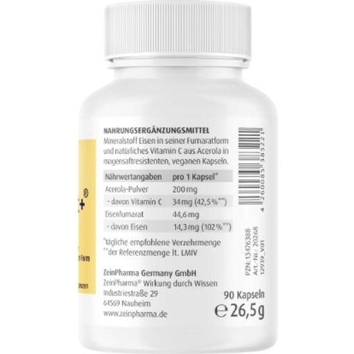 ZeinPharma Ferromarat Iron 14 mg - 90 capsules