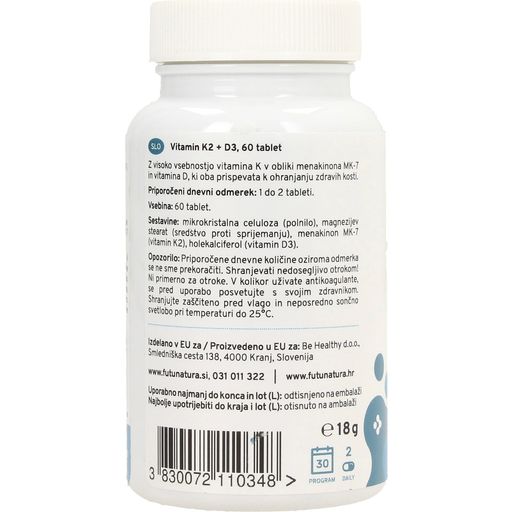 FutuNatura Vitamin K2 + D3 - 60 Tabletter