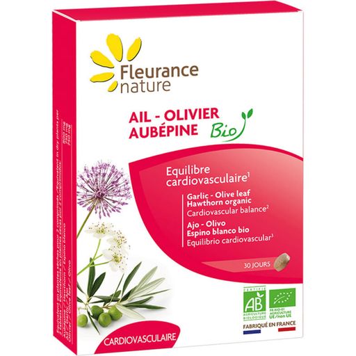 Fleurance Nature Био таблетки с чесън, малини и глог - 60 таблетки