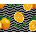 FRIUBASCA Spelt Yoga Bolster with Aromatic Herbs - Waves with orange print 
