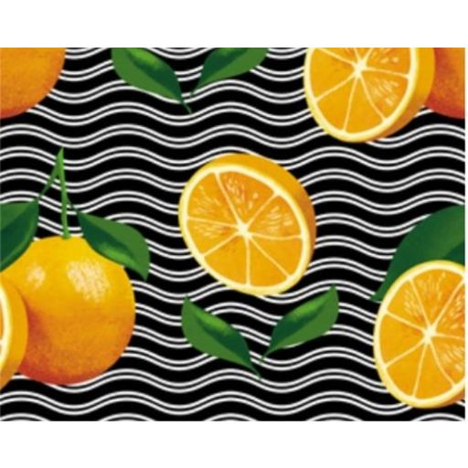 Špaldový valček na jogu s aromatickými bylinkami FRIUBASCA - Waves with orange print 