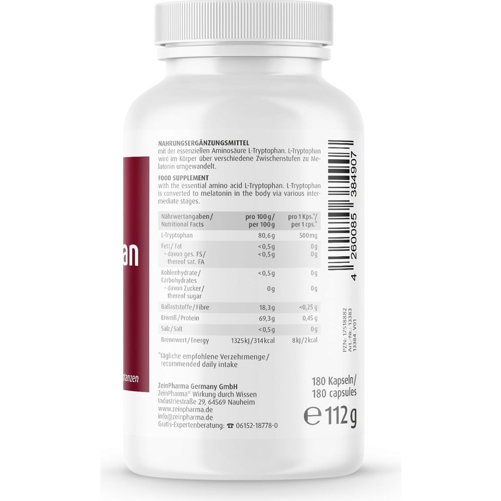 L-triptofan 500 mg, 180 kaps - ZeinPharma - VitalAbo online shop