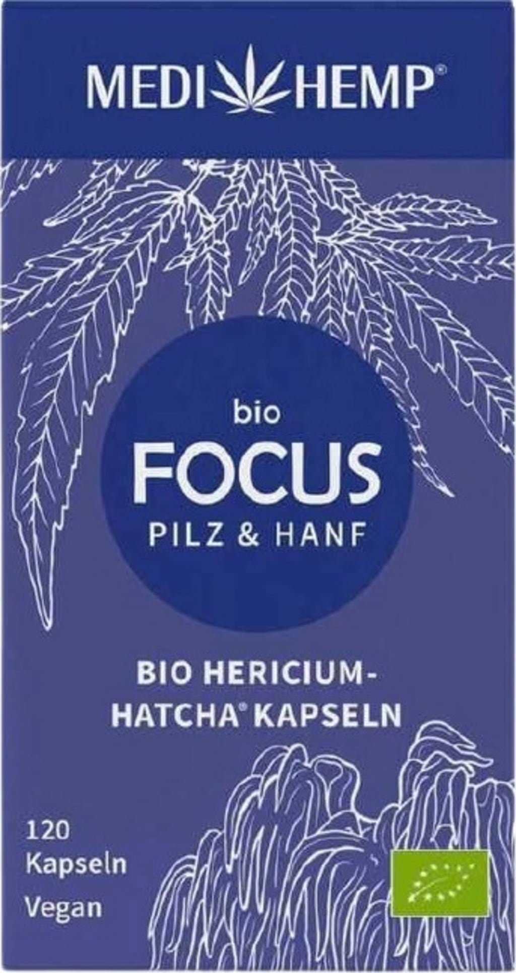 MEDIHEMP FOCUS Hericium-HATCHA Capsules Bio - 120 Capsules