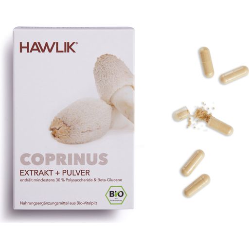 Hawlik Coprinus ekstrakt + proszek kapsułki bio - 60 Kapsułek