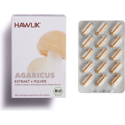 Bio extrakt + prášok z huby Agaricus v kapsulách - 120 kapsúl