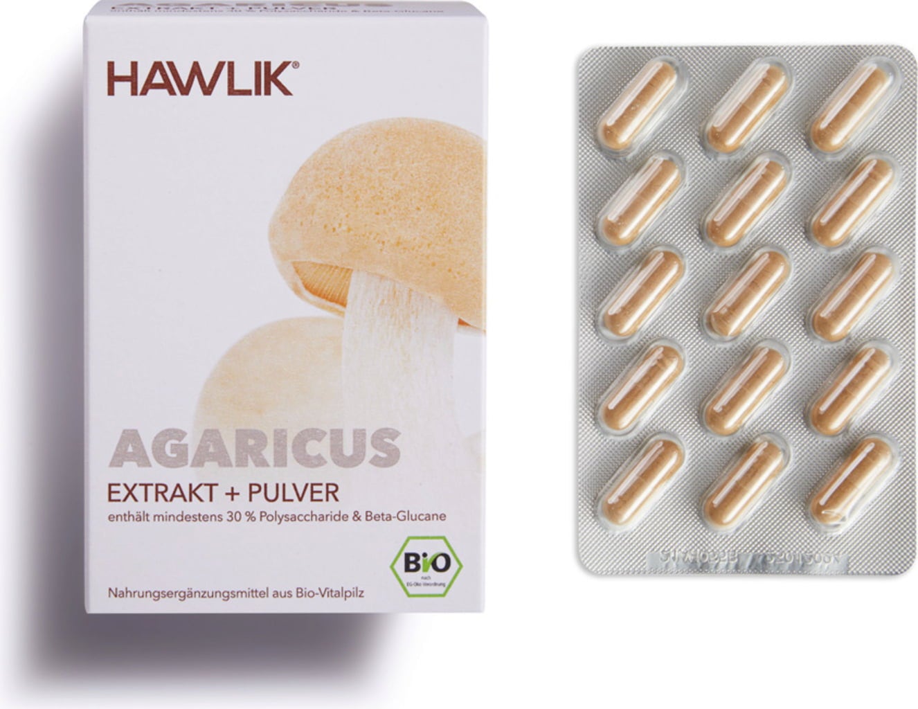 Hawlik Bio Agaricus kivonat + por kapszula - 120 kapszula