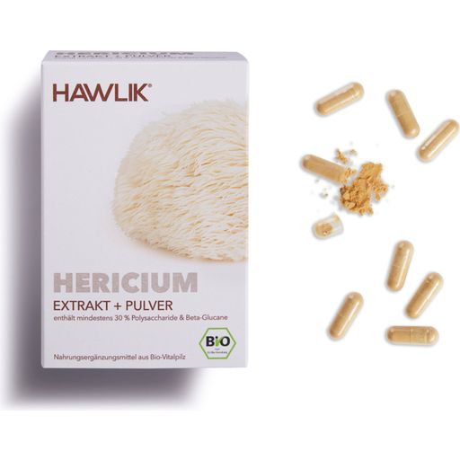Hericium ekstrakt + prah - organske kapsule - 120 kaps.