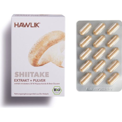 Hawlik Shiitake Extrakt + Pulver Kapseln Bio - 120 Kapseln