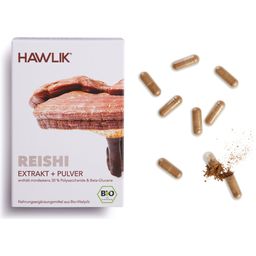 Hawlik Reishi-uute + jauhekapselit, luomu - 60 kapselia