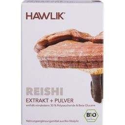 Hawlik Reishi ekstrakt + proszek kapsułki bio - 120 Kapsułek