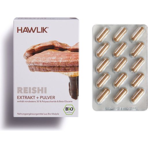 Hawlik Reishi Extrakt + Pulver Kapseln Bio - 120 Kapseln