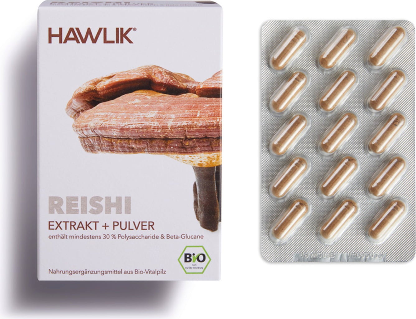 Hawlik Reishi Bio en Gélules - Extrait + Poudre - 120 gélules