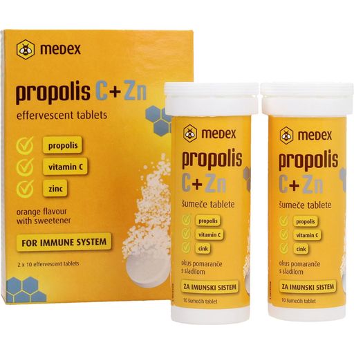 Medex Propolis C + Zn - 20 comprimidos efervescentes