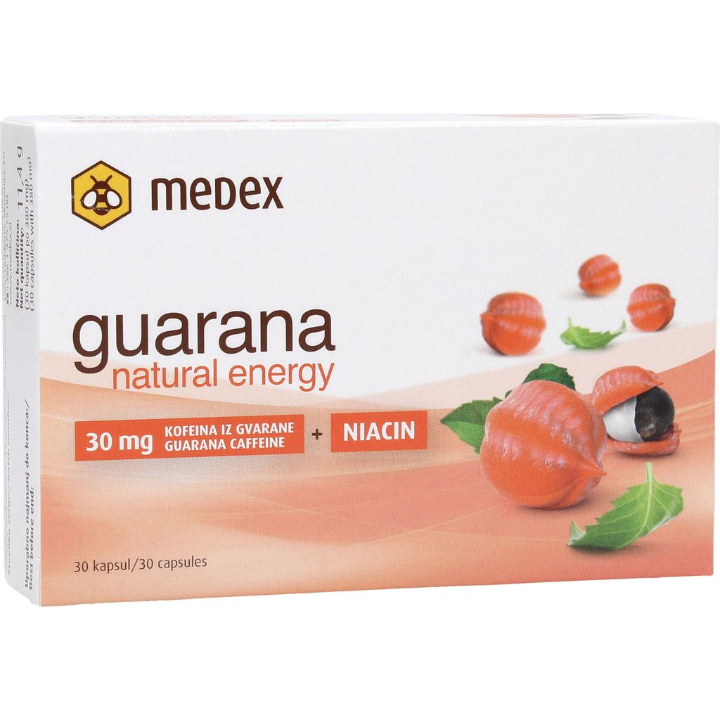 Guarana Natural Energy Caps, 30 Cápsulas - Medex - VitalAbo Portugal