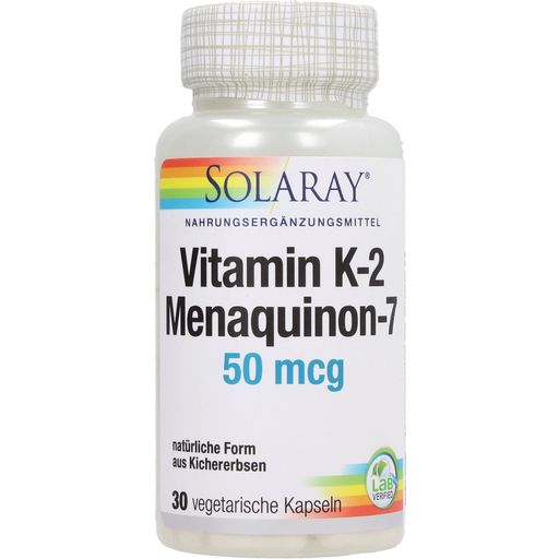 Solaray Vitamina K2 (Menaquinona-7) - 30 cápsulas vegetales