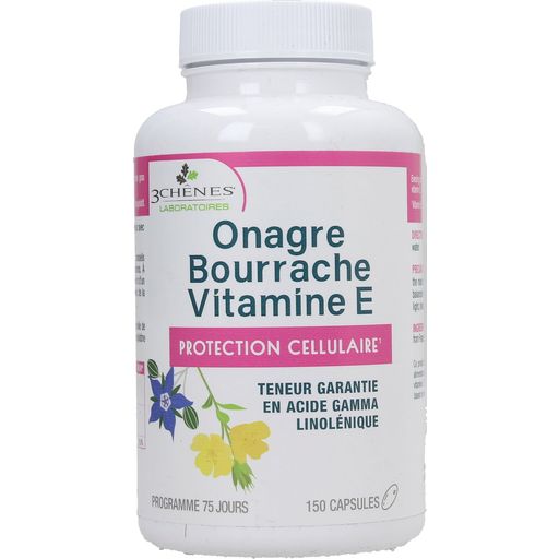 3 Chenes Laboratoires Onagre - Bourrache - Vitamine E - 150 gélules