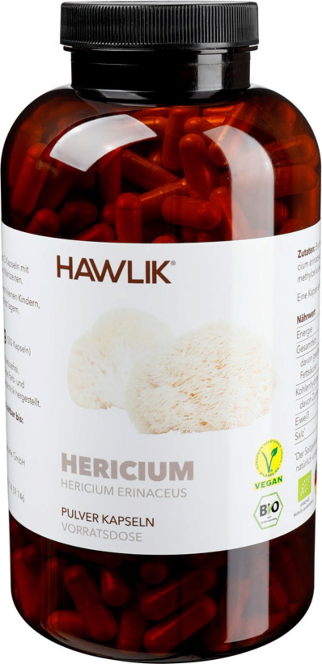 Hawlik Hericium Powder Capsules Organic
