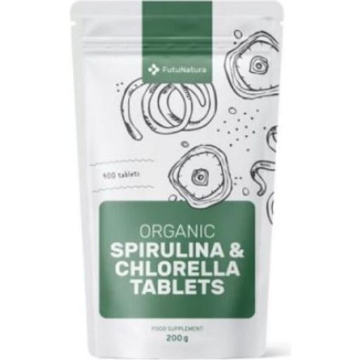 FutuNatura Spirulina & Chlorella tabletit luomu - 400 tablettia