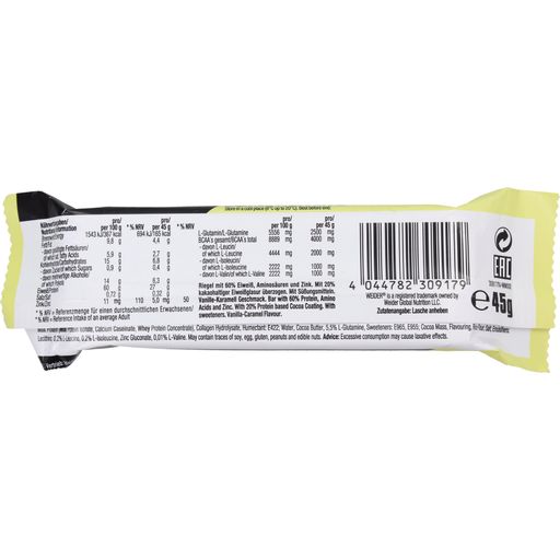 WEIDER Baton proteinowy 60%, Vanilla Caramel - 45 g