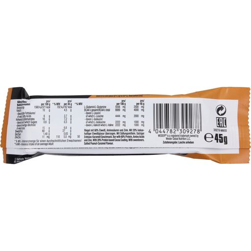 WEIDER Protein Bar 60% , Salted Peanut Caramel - 45 g