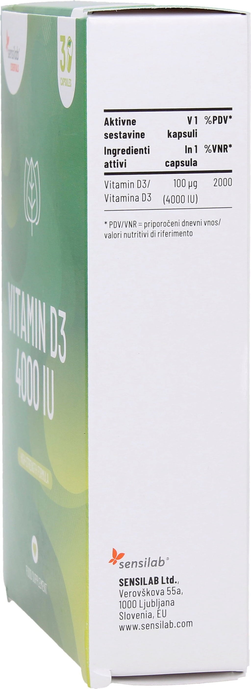 Sensilab Essentials Vitamin D3 4000 IU - 30 kapsúl