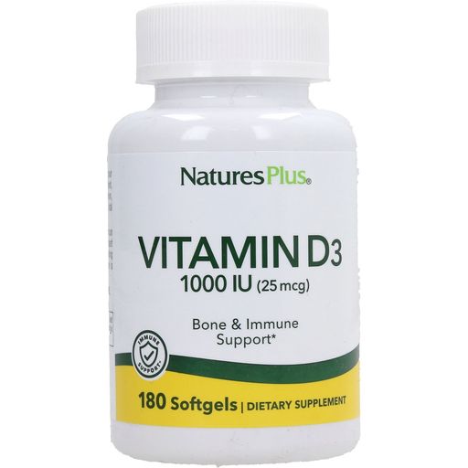 Nature's Plus Vitamin D3 1000 IE - 180 mehk. kaps.