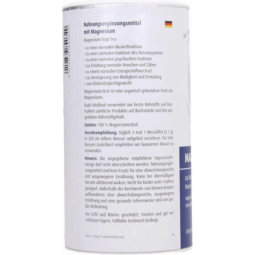 Raab Vitalfood GmbH Magnézium-citrát por - 340 g