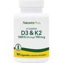 Vitamine D3 1000 UI avec 100 mcg Vitamine K2 - 90 gélules veg.