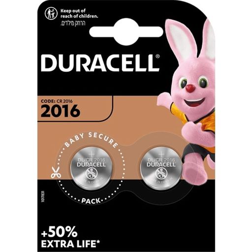 Duracell Litijevi gumbni bateriji CR2016 - 2 kos.